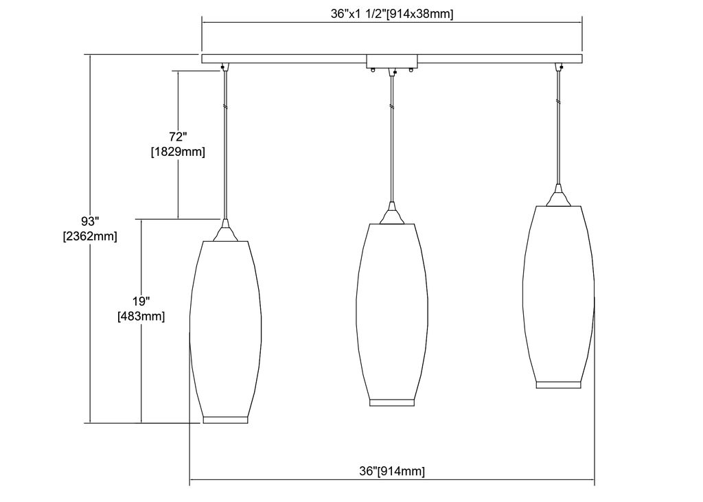 Liz 3-Light Linear Mini Pendant, Satin Nickel / Clear Glass