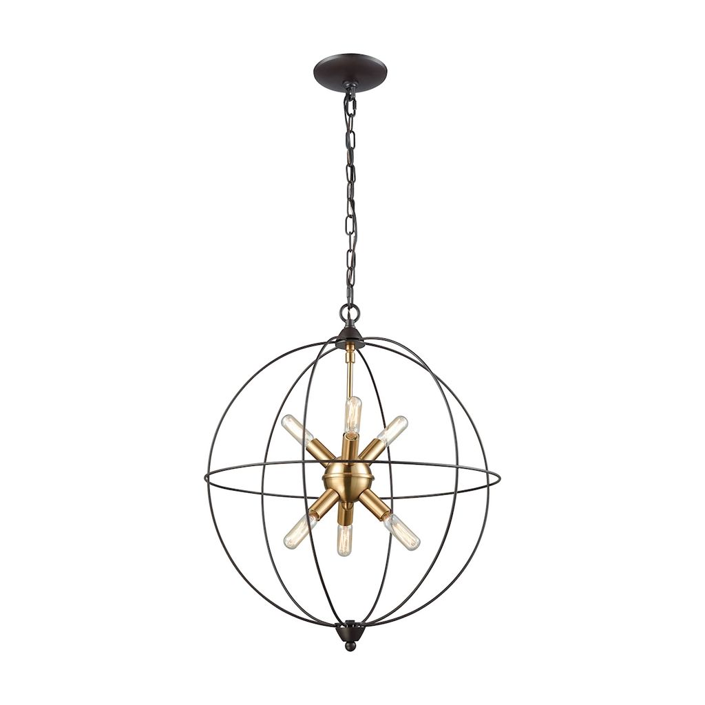Loftin 6-Light Chandelier In Oil Rubbed Bronze And Satin Brass