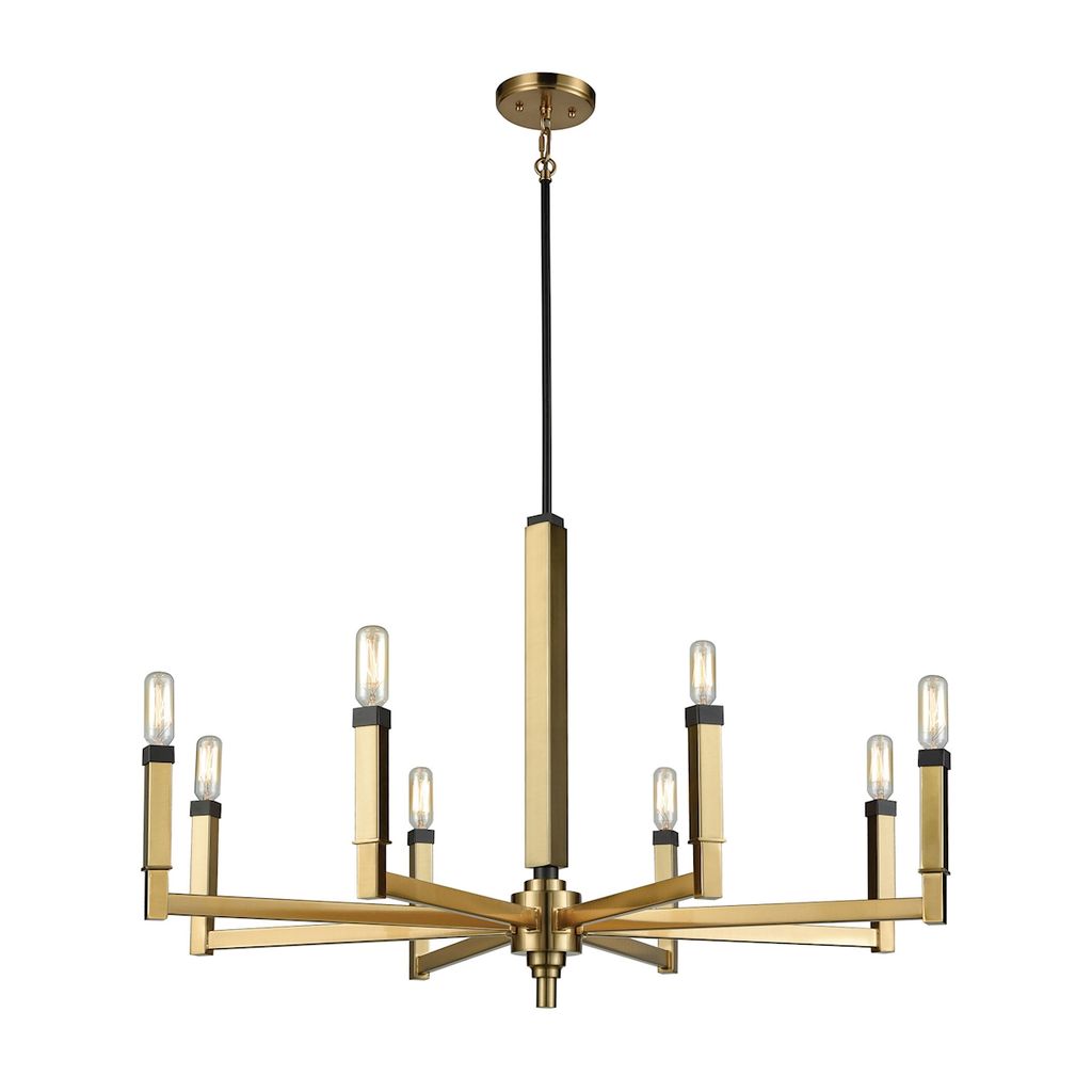 Mandeville 8-Light Chandelier In Oil Rubbed Bronze And Satin Brass