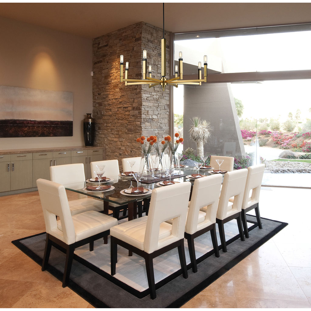 Mandeville 8-Light Chandelier In Oil Rubbed Bronze And Satin Brass