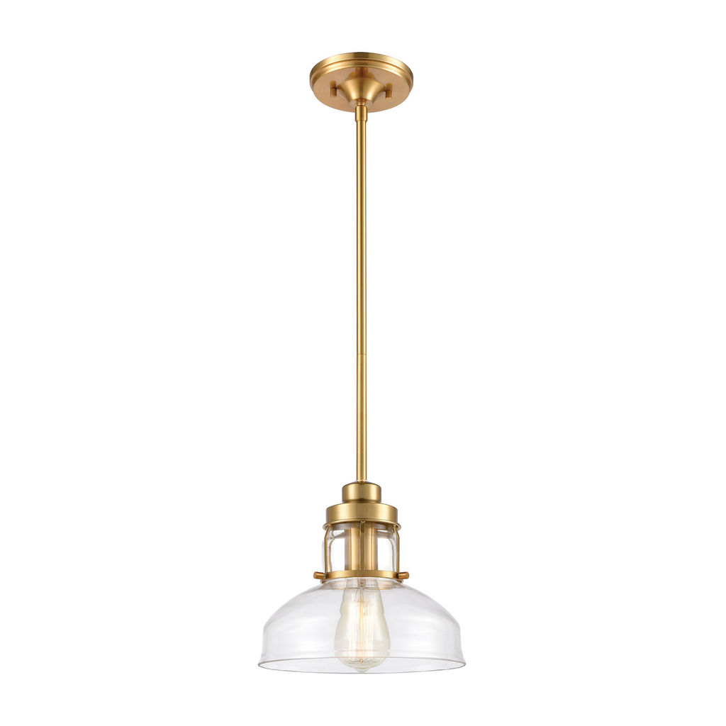 Preview image for 1-Light Mini Pendant In Brushed Brass With Clear Glass