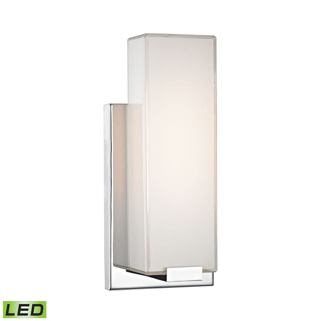 Preview image for Midtown 1-Light Wall Lamp In Chrome With Paint White Glass