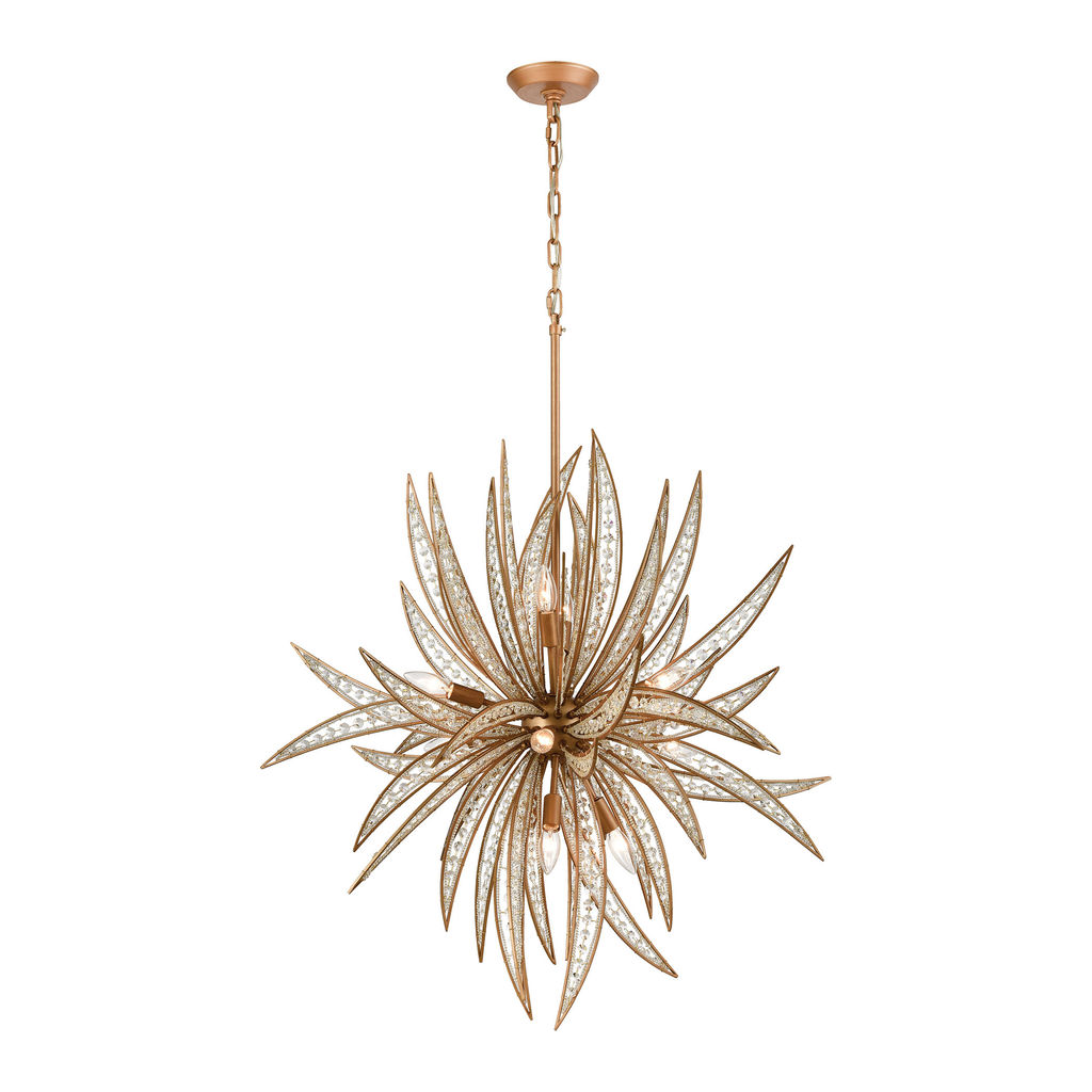 Naples 11-Light Chandelier In Matte Gold With Clear Crystal