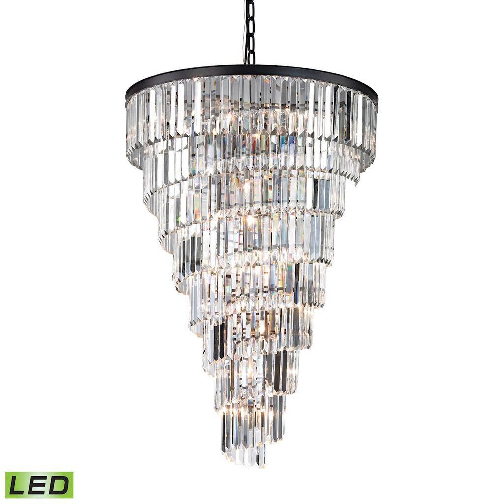 Preview image for Palacial 15-Light Chandelier In Oil Rubbed Bronze With Clear Crystal - Includes Led Bulbs