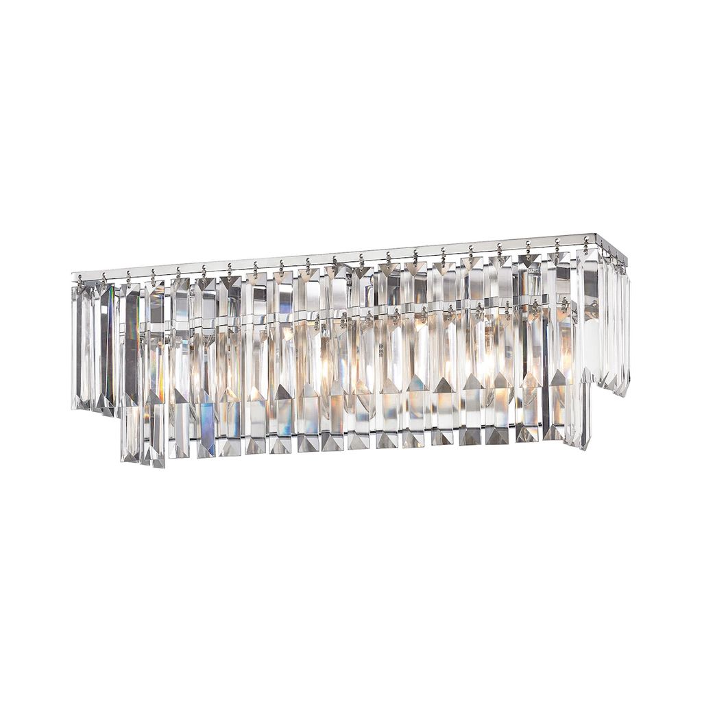 Preview image for Palacial 3-Light Vanity Sconce In Polished Chrome With Clear Crystal