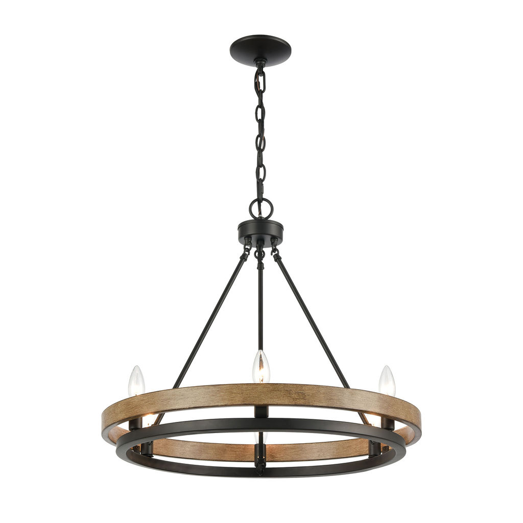 Preview image for Ramsey 8-Light Chandelier In Matte Black And Aspen