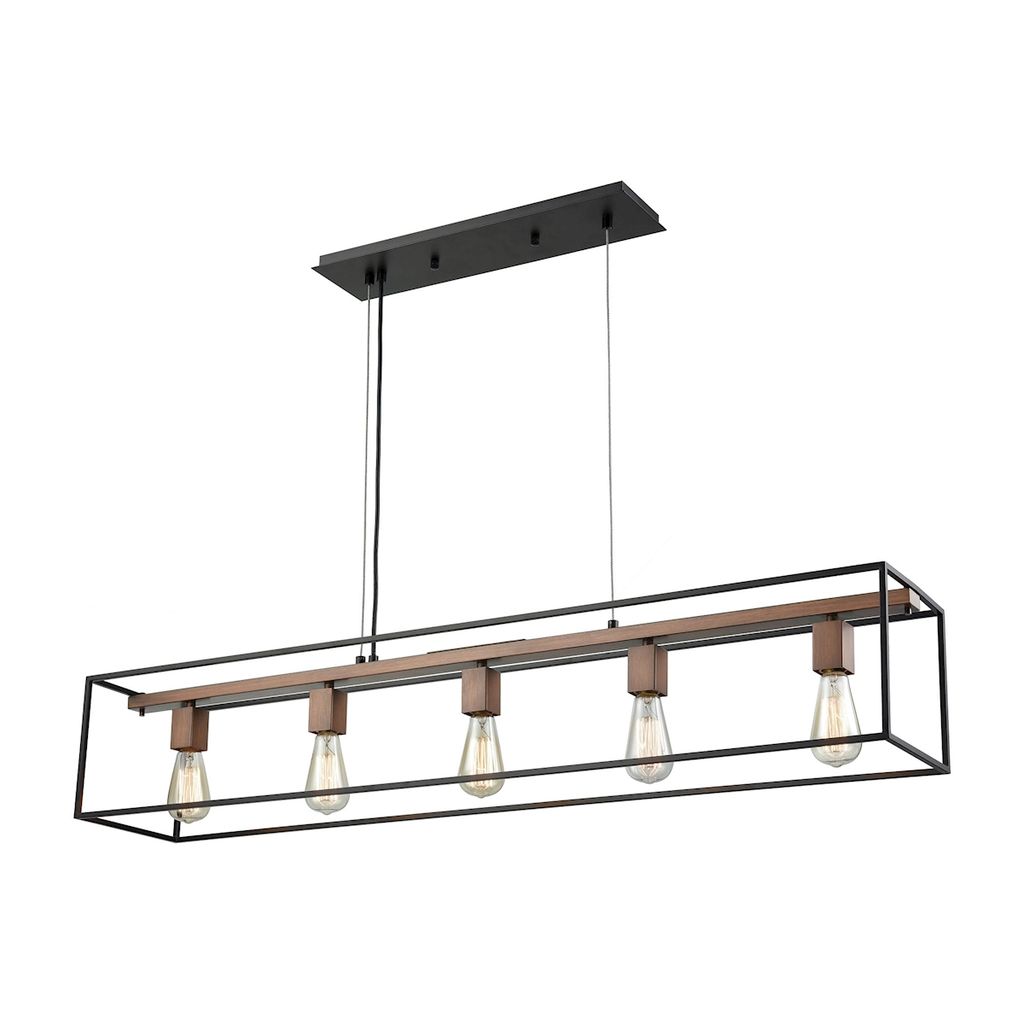 Rigby 5-Light Chandelier In Oil Rubbed Bronze And Tarnished Brass