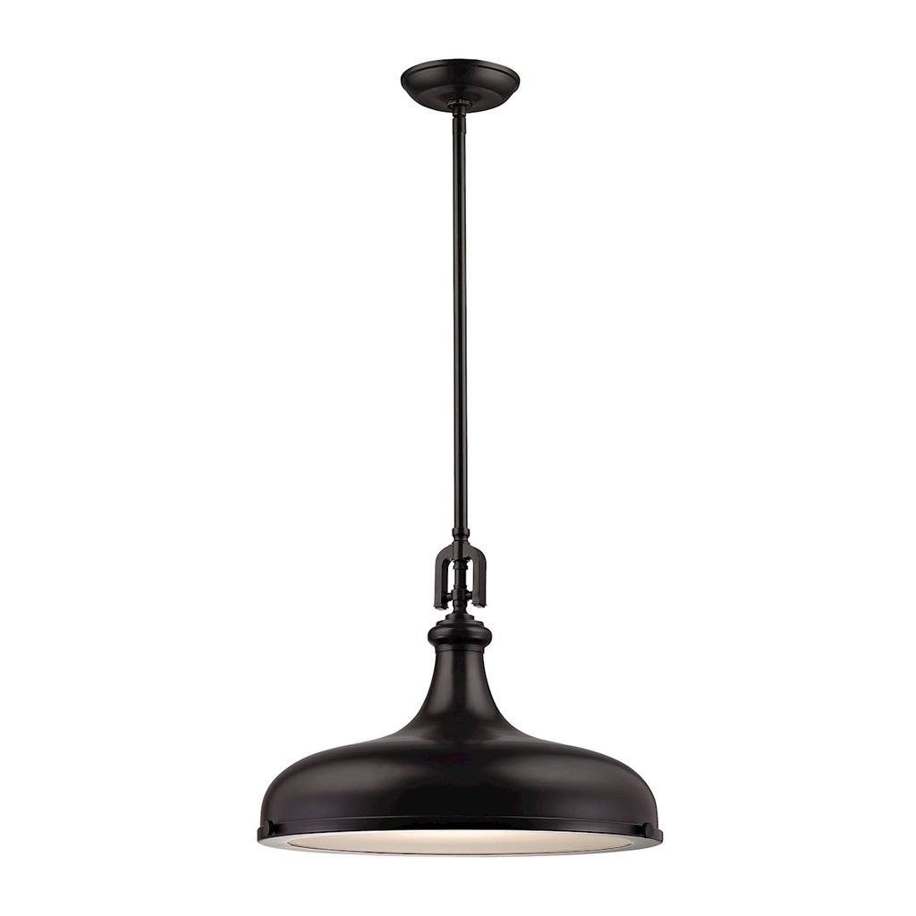 Preview image for 1-Light Pendant In Oil Rubbed Bronze With Metal Shade