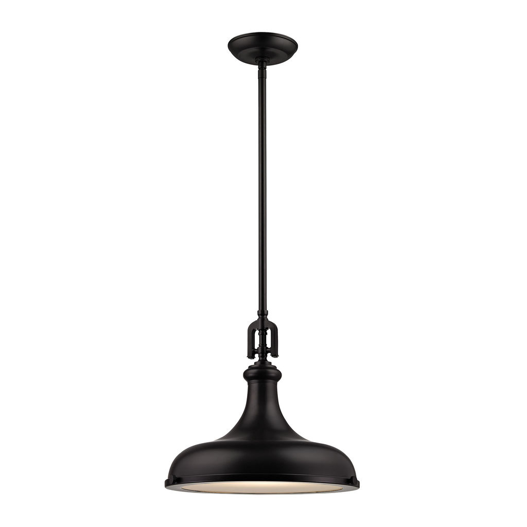 Preview image for 1-Light Pendant In Oil Rubbed Bronze With Metal Shade