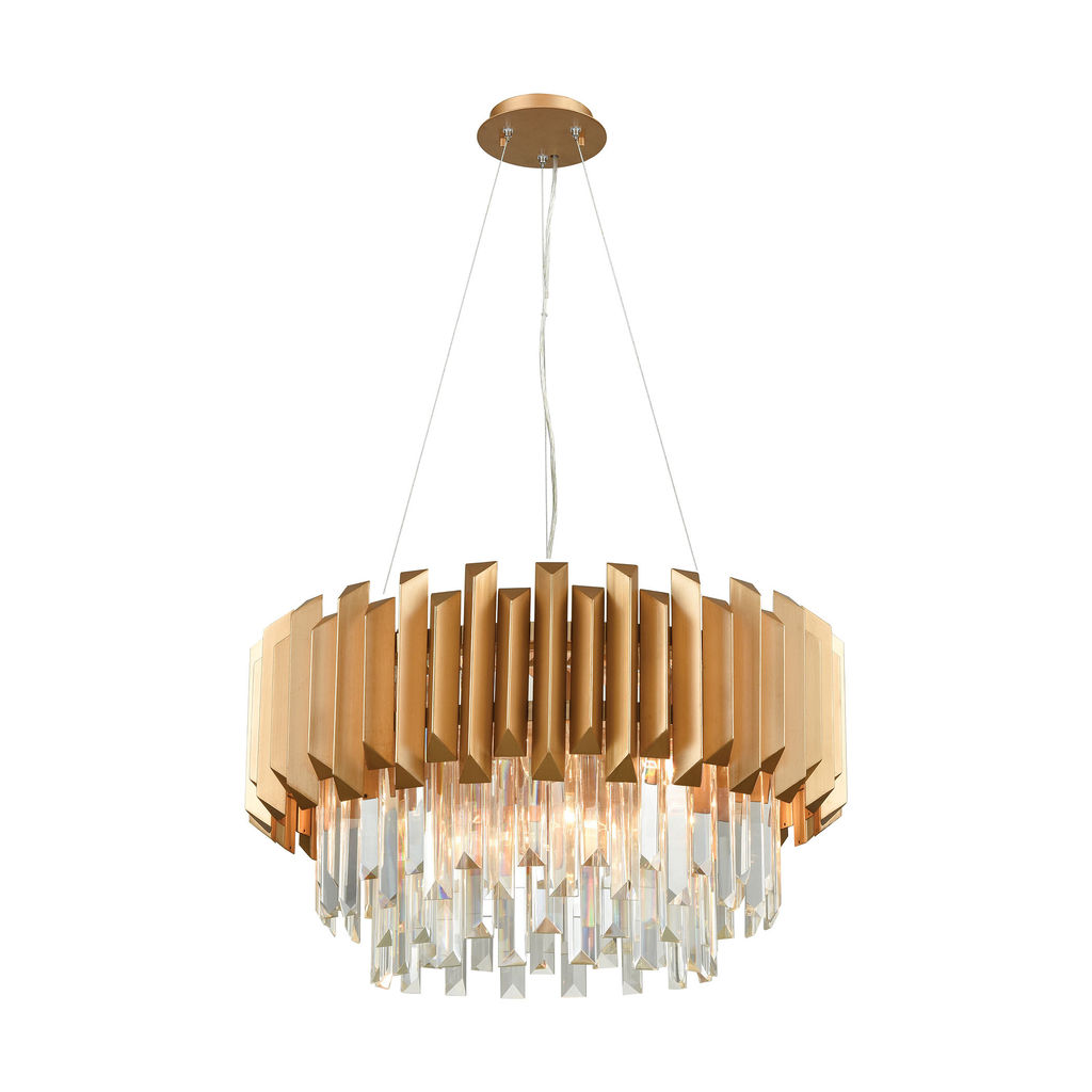 Preview image for Seneca Falls 6-Light Chandelier In Matte Gold With Crystal