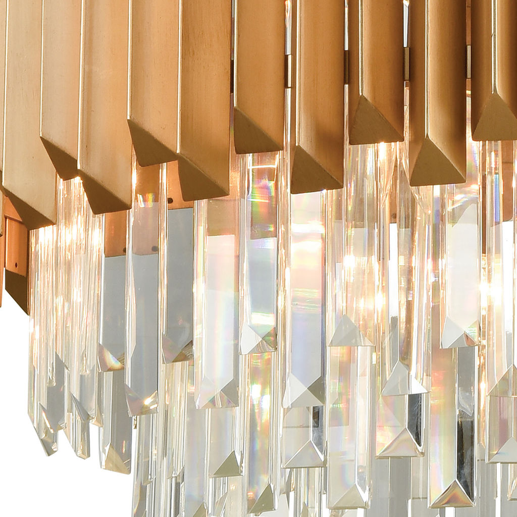 Seneca Falls 8-Light Chandelier In Matte Gold With Crystal