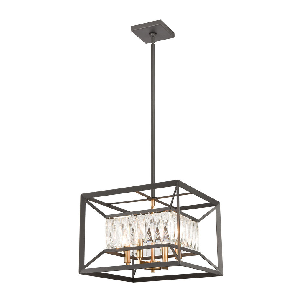 Starlight 4-Light Chandelier In Charcoal With Clear Crystal
