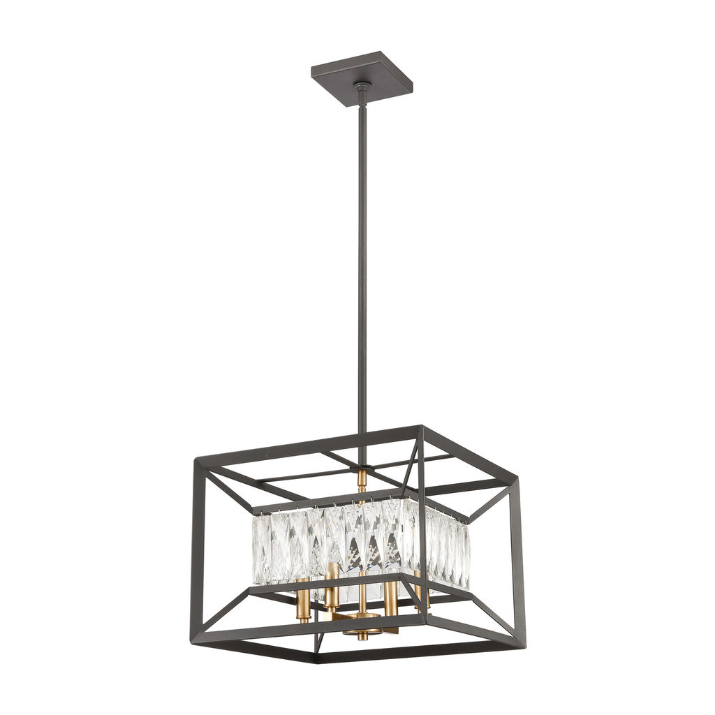 Starlight 4-Light Chandelier In Charcoal With Clear Crystal