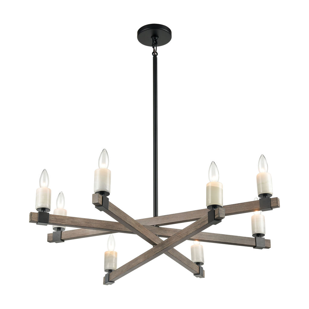 Preview image for Stone Manor 8-Light Chandelier In Aspen And Matte Black