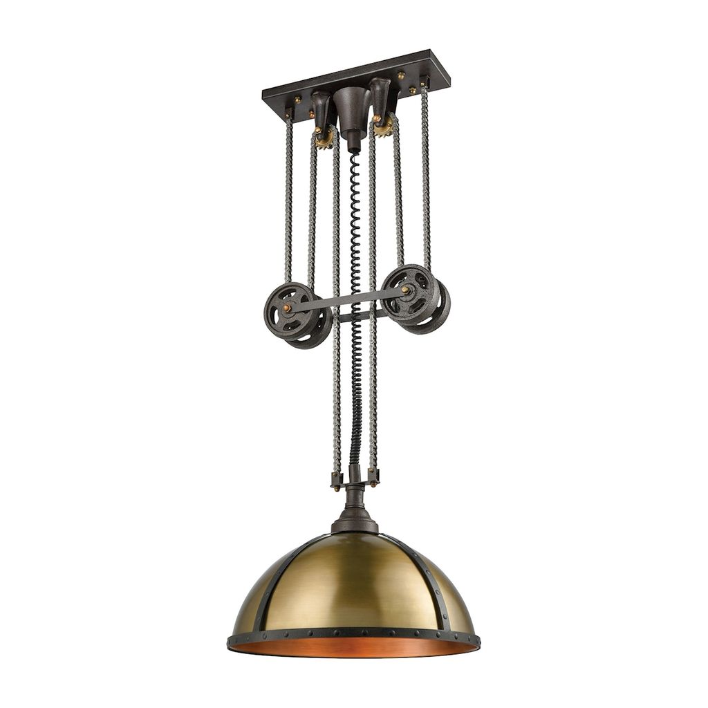 Preview image for Torque 3-Light Adjustable Pendant In Vintage Rust With Metal Shade