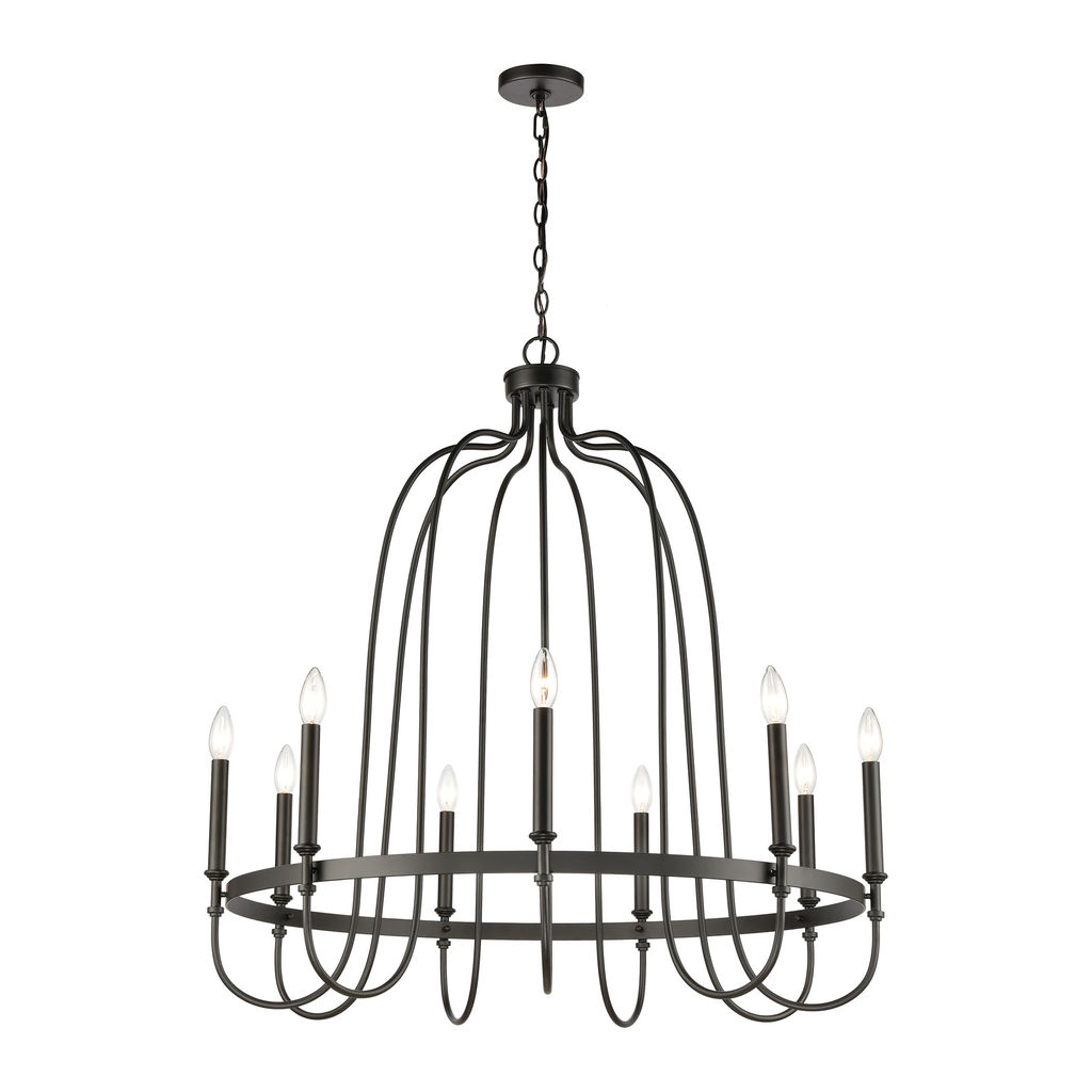 Preview image for Wickshire 9-Light Chandelier In Matte Black