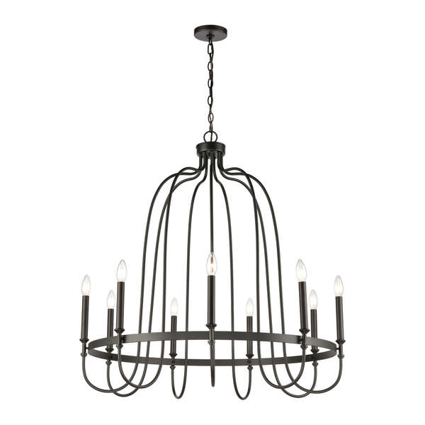 Wickshire 9-Light Chandelier In Matte Black