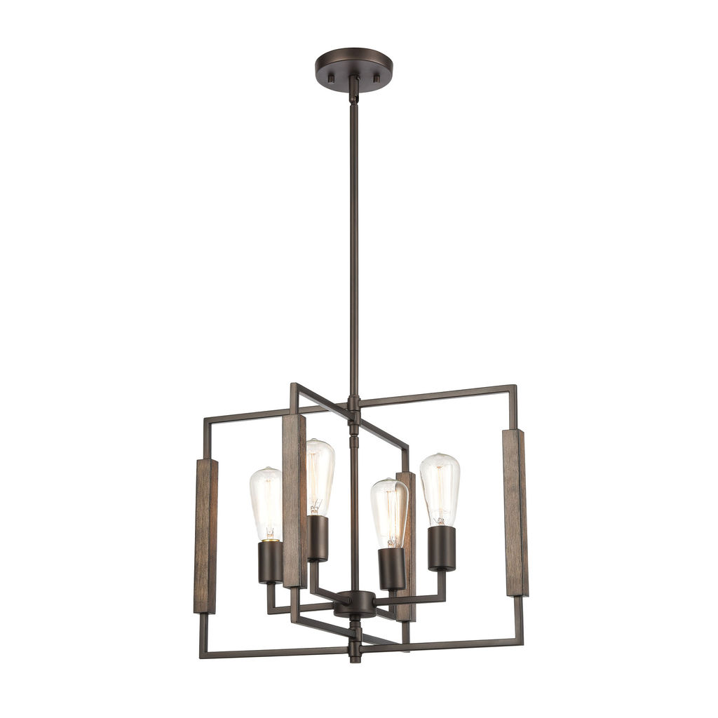 Preview image for Zinger 4-Light Chandelier In Oil Rubbed Bronze And Aspen