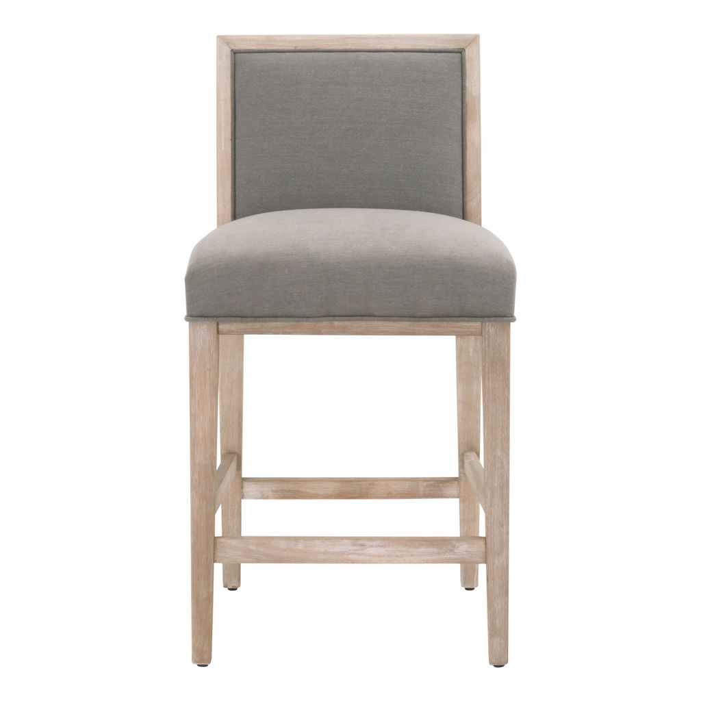 Counter Stool Slate Fabric + Solid Rubberwood Frame (Set of 2)