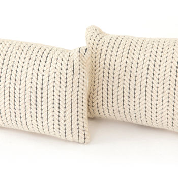 Ari Rope Weave Pillow, Set Of 2-16X24&quot;