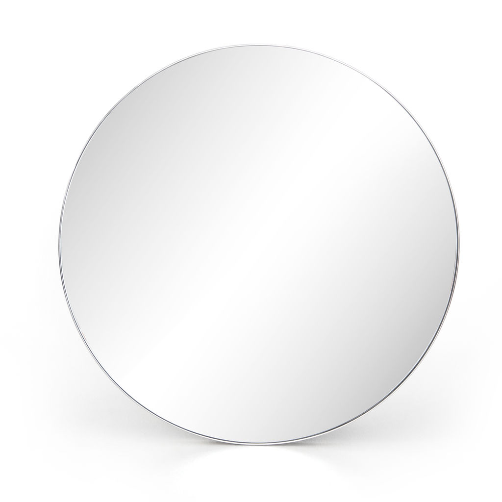 Bellvue Round Mirror-Shiny Steel