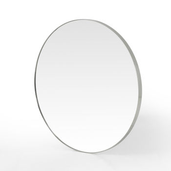 Bellvue Round Mirror-Shiny Steel