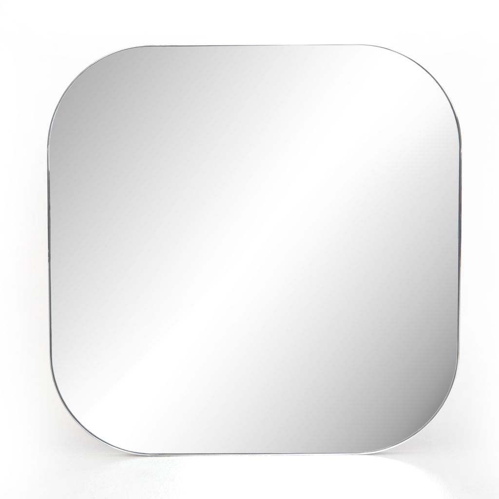 Bellvue Square Mirror-Shiny Steel