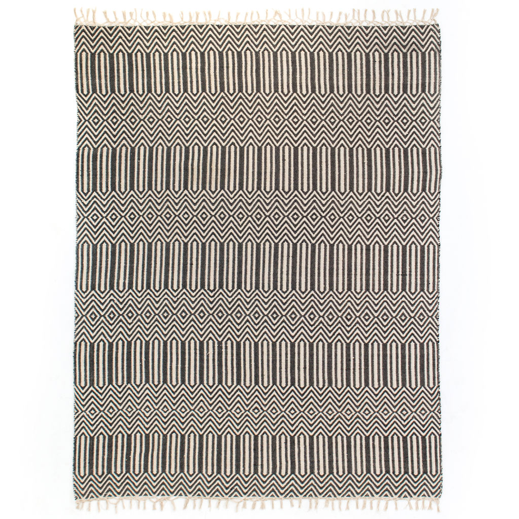 Preview image for Black Cotton Woven Rug, 5X8'