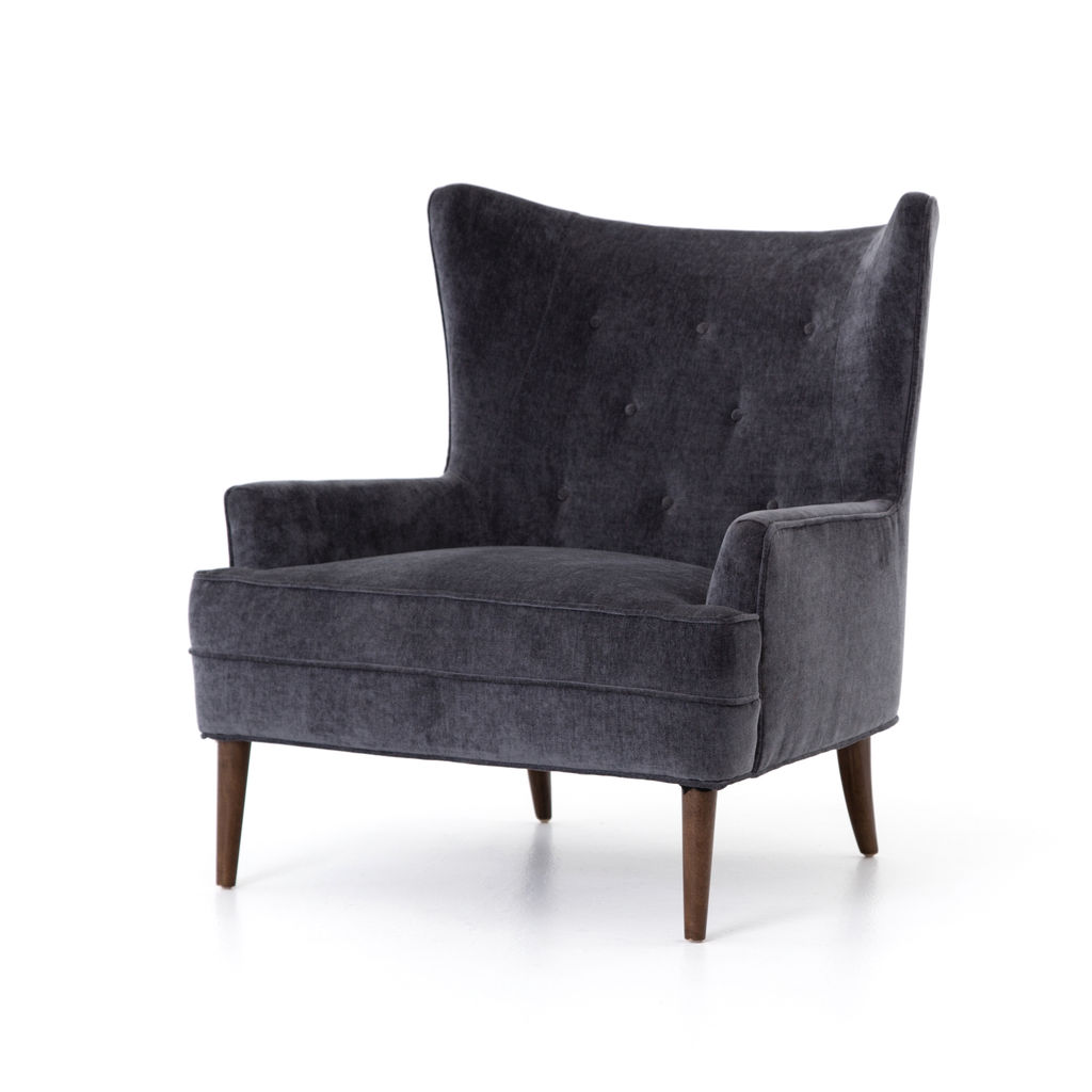 Preview image for Clermont Chair-Charcoal Worn Velvet