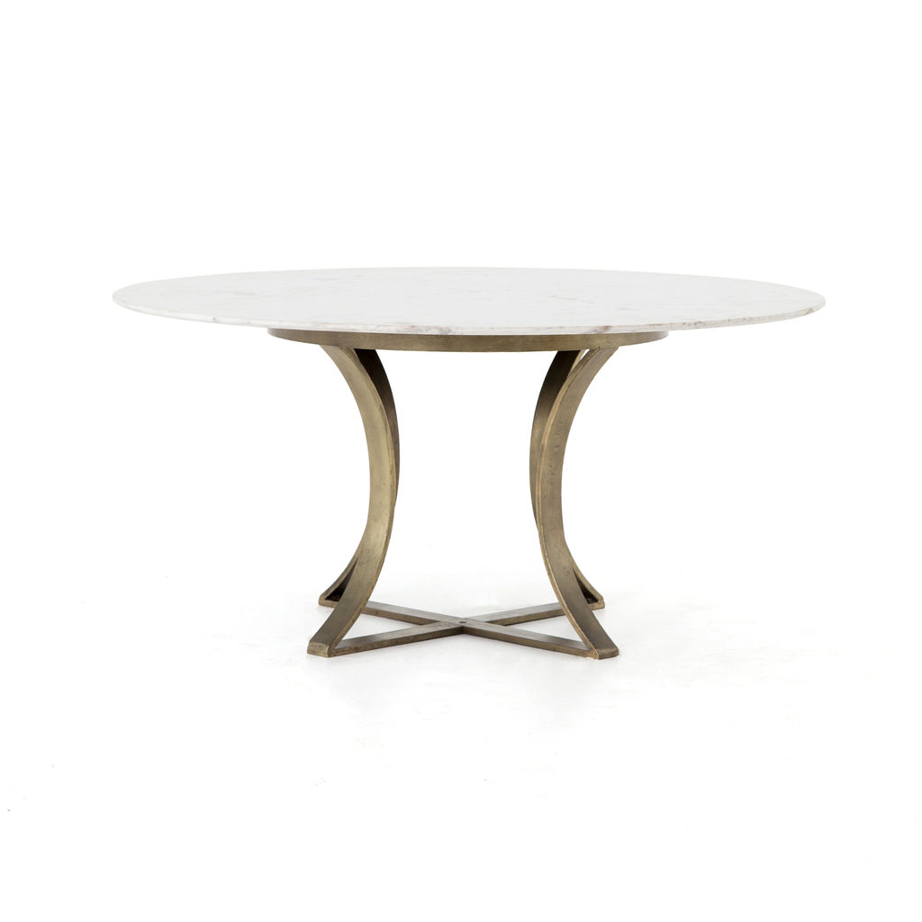 Preview image for Gage Dining Table-60"-Polished White Mar