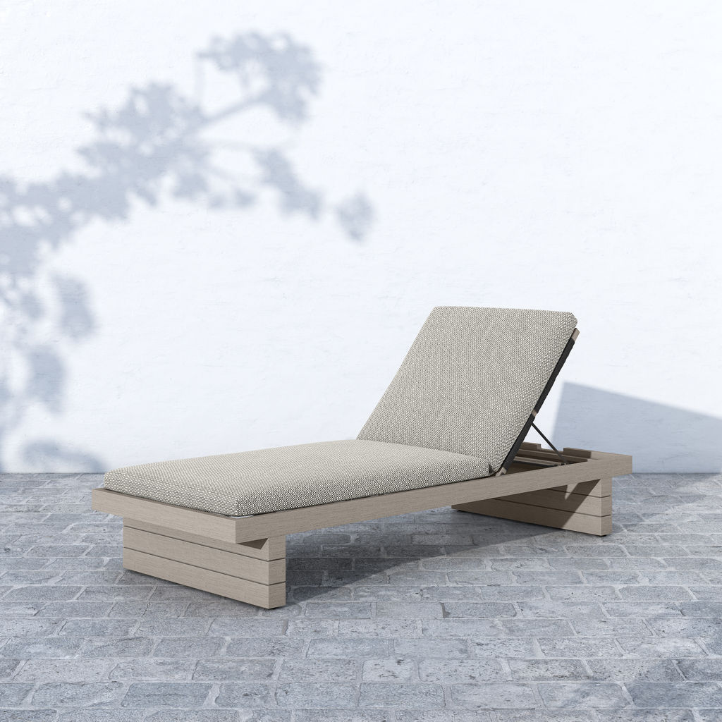 Leroy Outdoor Chaise Lounge Chair Weathered Grey