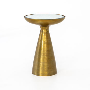 Marlow Mod Pedestal Table-Brushed Bras