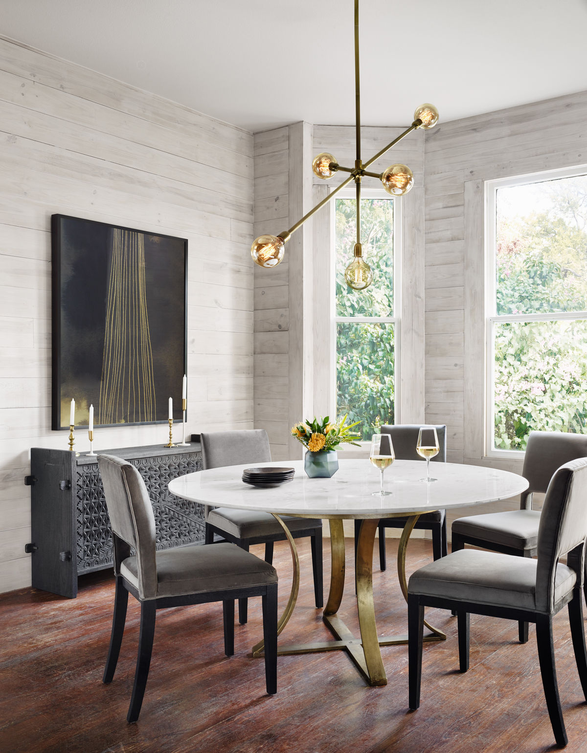 Sara Dining Chair-Washed Velvet Grey