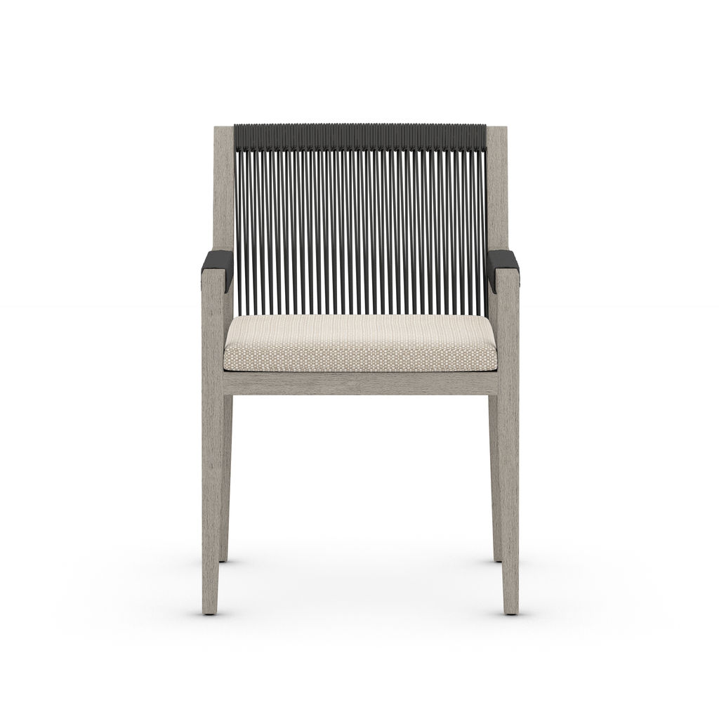 Vakko Outdoor Dining Armchair, Weathered Grey