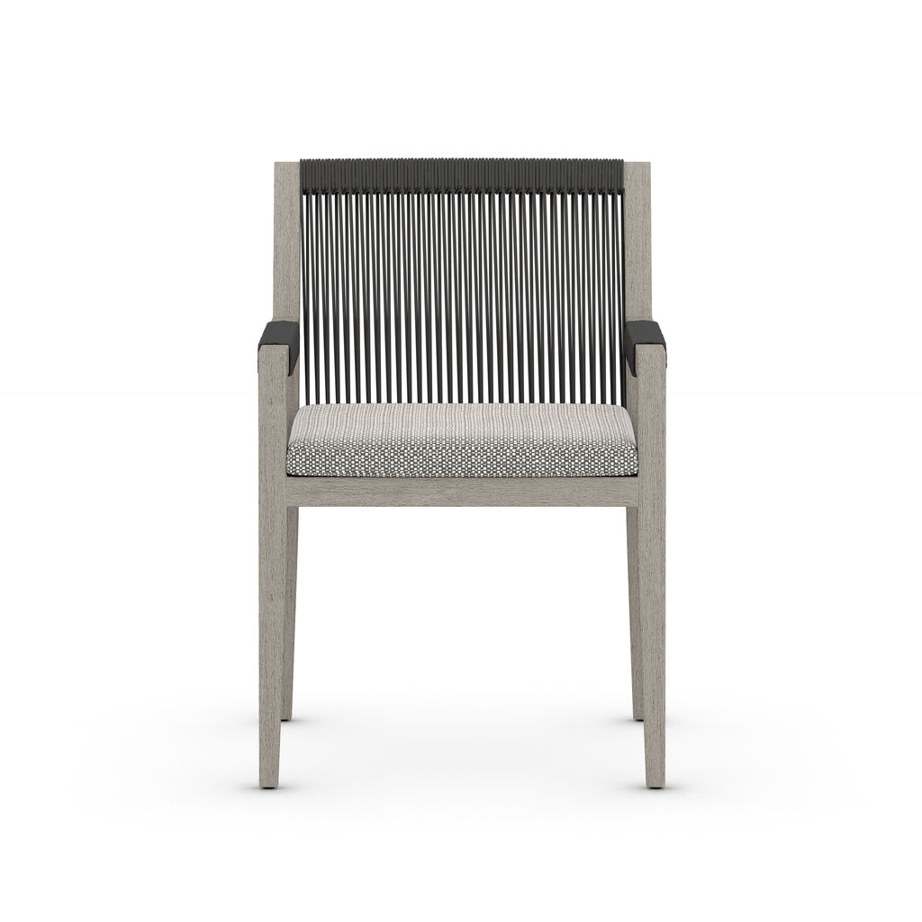 Vakko Outdoor Dining Armchair, Weathered Grey