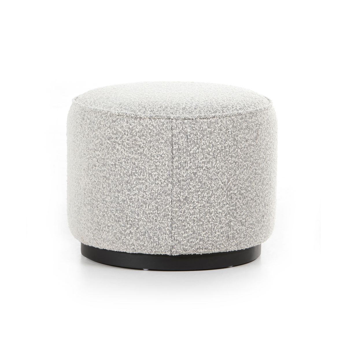Shop Round Ottoman, Black and White Boucle from Peggy Haddad Interiors Home on Openhaus