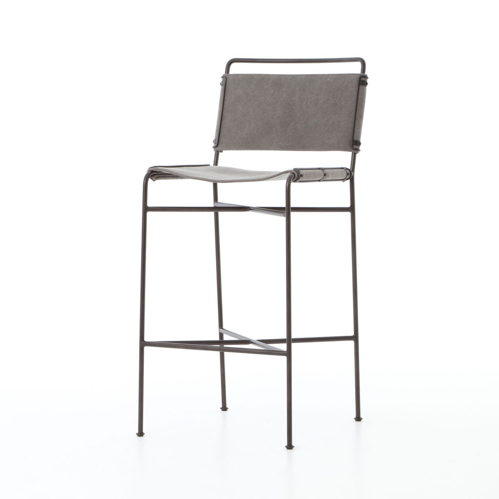 Preview image for Wharton Bar Stool-Stonewash Grey Canvas
