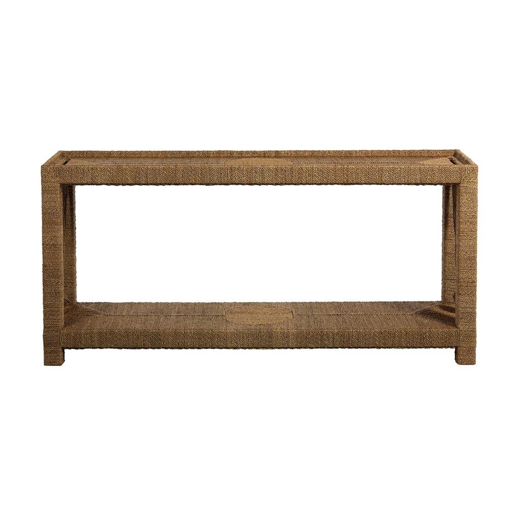 Gabby Home Hutch Seagrass Console Table