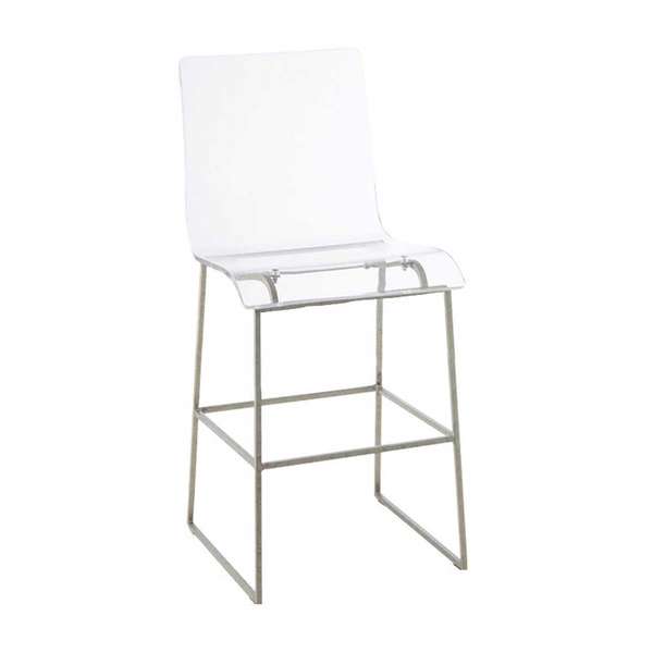 King 24.75" Counter Height Stool - Silver