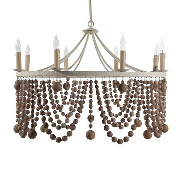 Wood Bead Swag Chandelier