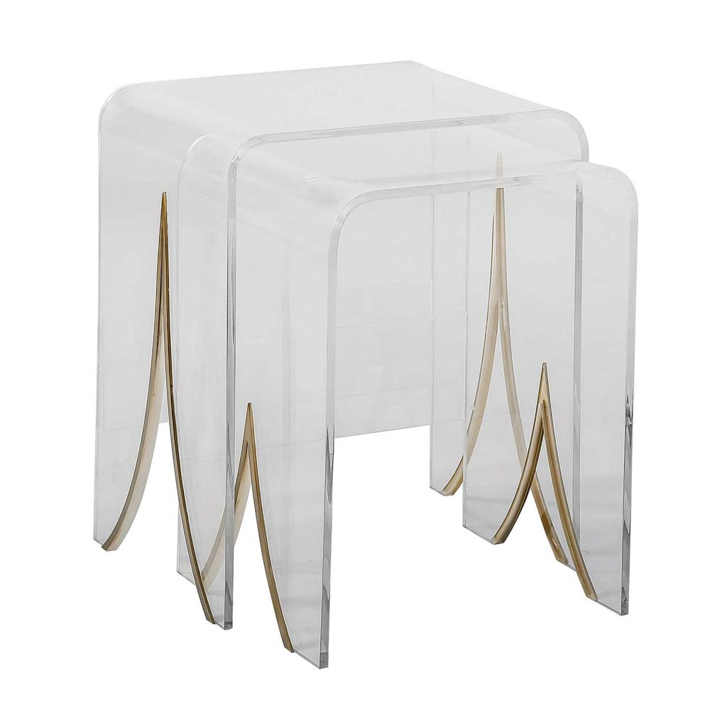Waterfall Nesting Tables Clear Acrylic (Set of 2)