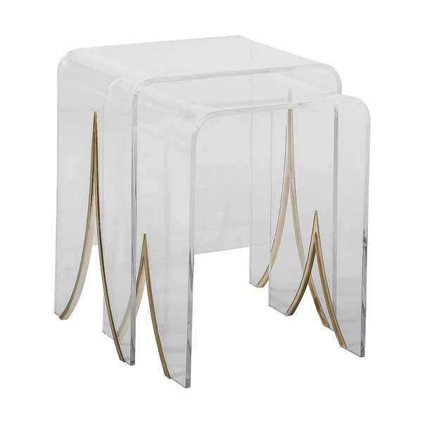 Waterfall Nesting Tables Clear Acrylic (Set of 2)