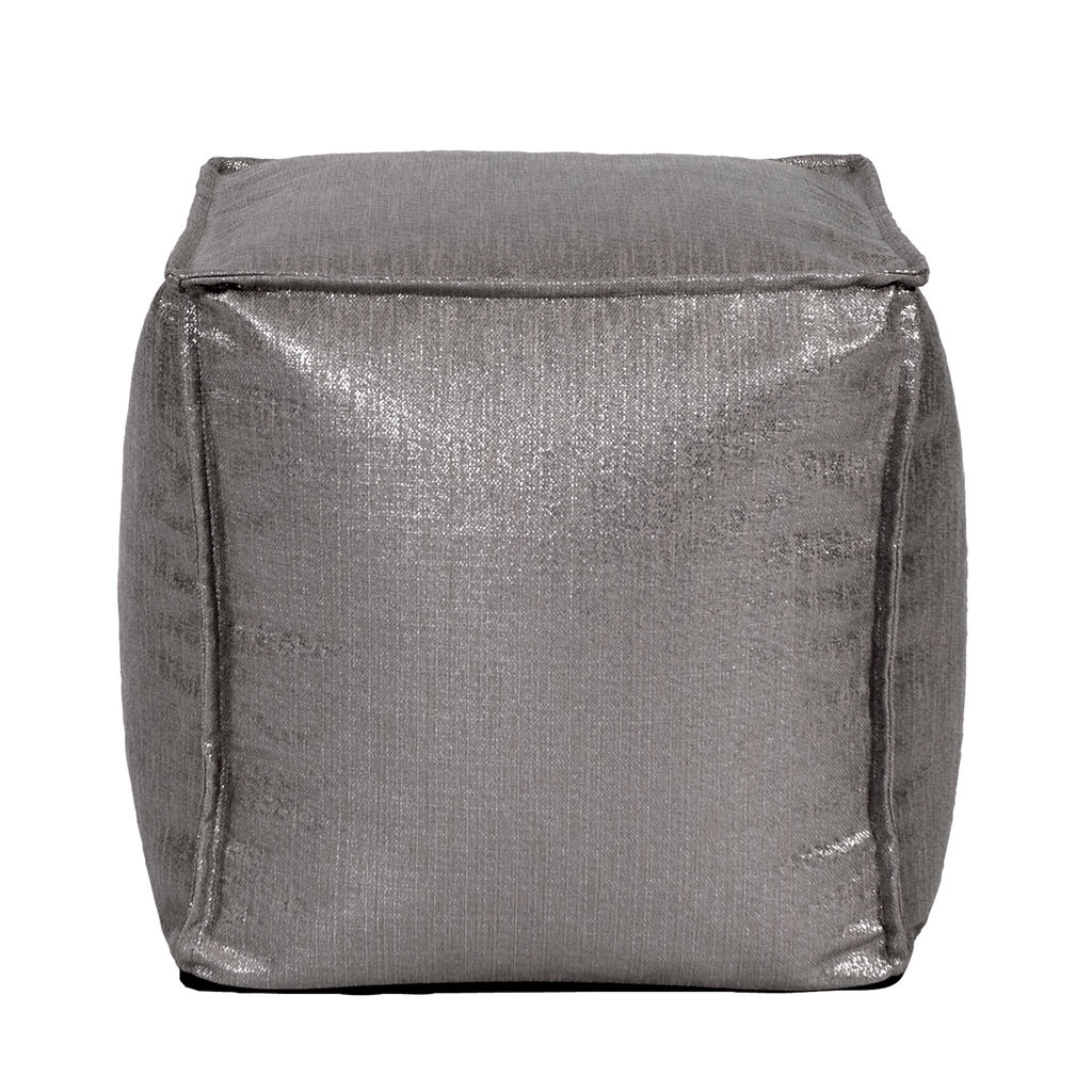 Preview image for Square Pouf Glam Zinc