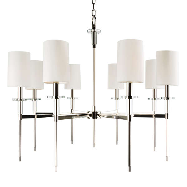 Acacia 8 Light Chandelier, Polished Nickel