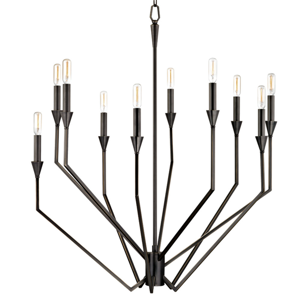Archie 10 Light Chandelier, Old Bronze Body