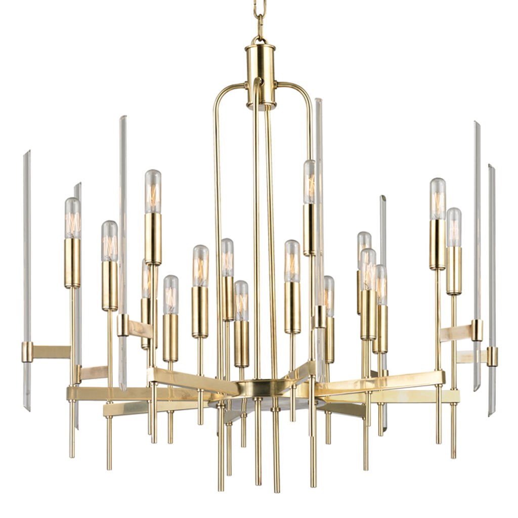 Preview image for Bari 16 Light Chandelier, Aged Bronze Body, Clear Shade