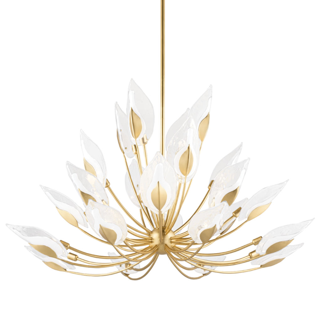 Preview image for Blossom 28 Light Chandelier, Gold Leaf Body