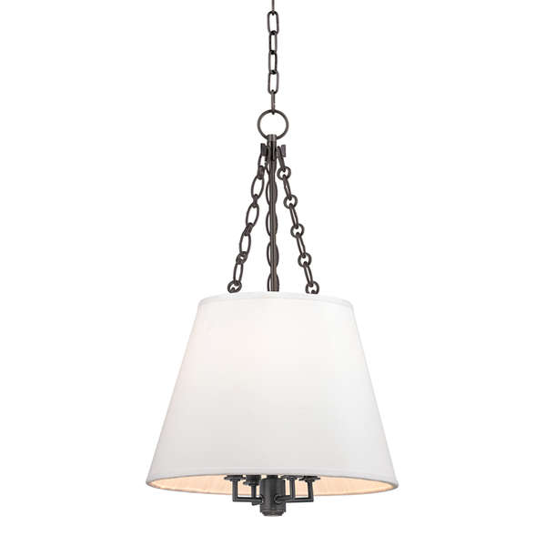 Old Bronze + White Shade 4-Light Pendant