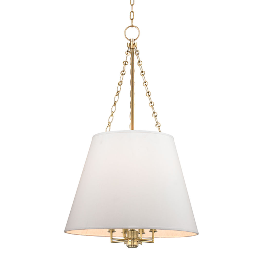 Preview image for Burdett 8 Light Pendant, Aged Bronze Body, White Shade