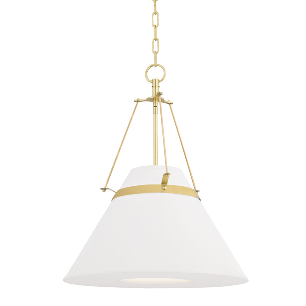 Preview image for Clemens 1 Light Pendant, Aged Bronze Body, White Shade